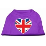 Mirage Pet Products British Flag Heart Screen Print Shirt XX-Large Purple