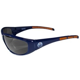 NHL Edmonton Oilers Wrap Sunglasses, Navy Blue, Adult