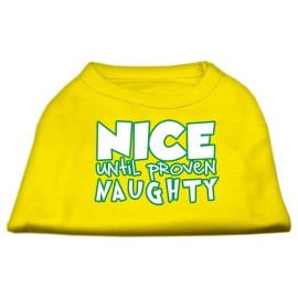 Mirage Pet Products 51-180 SMYW Nice Until Proven Naughty Screen Print Pet Shirt Yellow Small