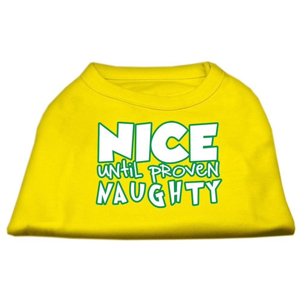 Mirage Pet Products 51-180 XSYW Nice Until Proven Naughty Screen Print Pet Shirt Yellow X-Small