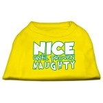 Mirage Pet Products 51-180 XSYW Nice Until Proven Naughty Screen Print Pet Shirt Yellow X-Small