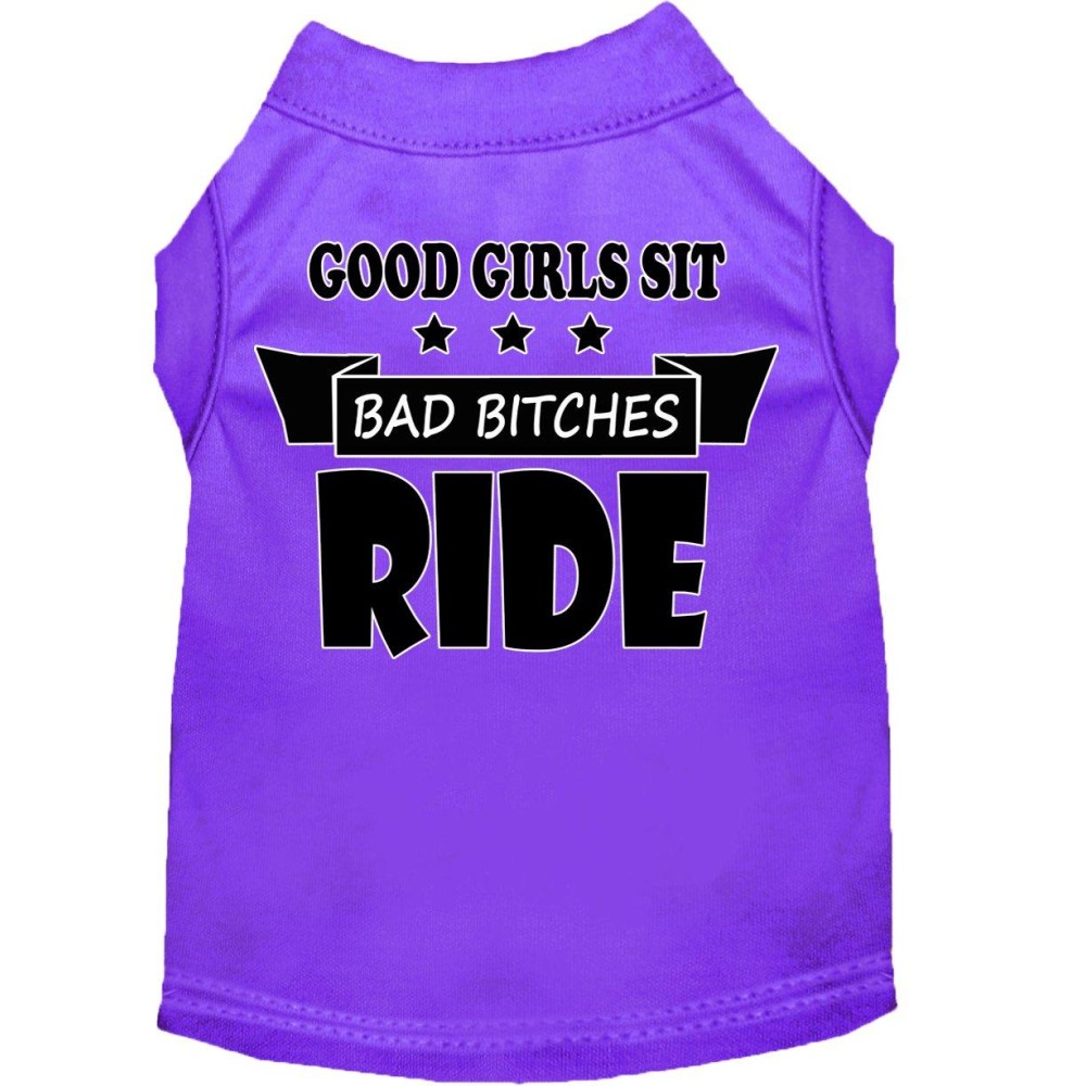 Mirage Pet Product Bitches Ride Screen Print Dog Shirt Purple (14)