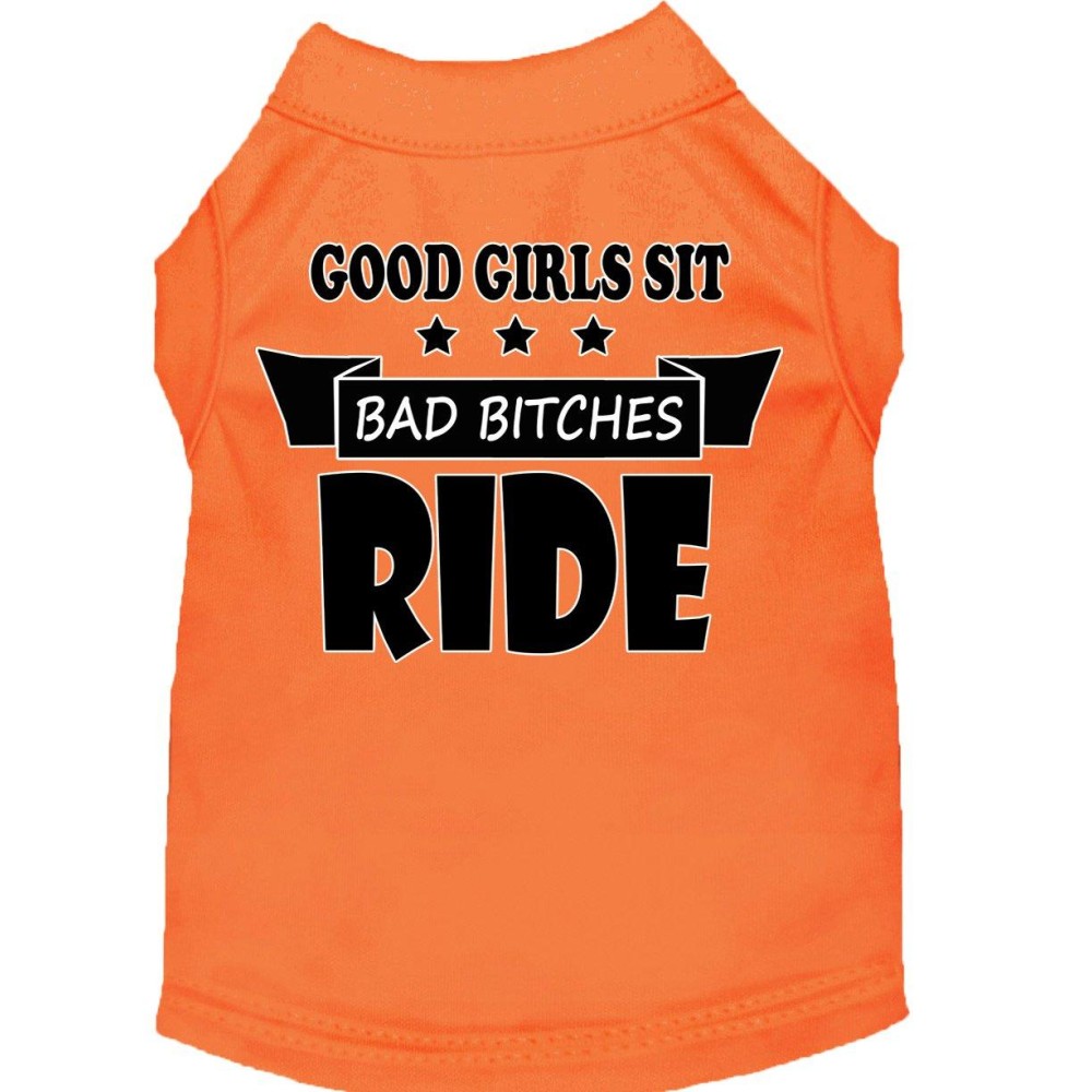 Mirage Pet Product Bitches Ride Screen Print Dog Shirt Orange XXXL (20)