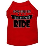 Mirage Pet Product Bitches Ride Screen Print Dog Shirt Red (14)