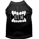 Bite Me Screen Print Dog Shirt Black Xs 8