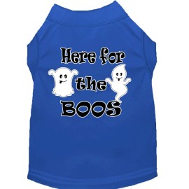 Here for The Boos Screen Print Dog Shirt Blue Sm 10