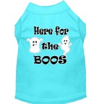 Here for The Boos Screen Print Dog Shirt Aqua XXL 18