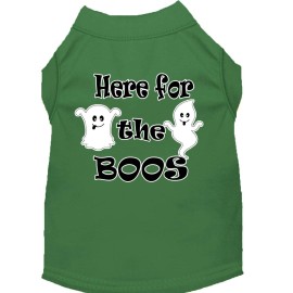 Here for The Boos Screen Print Dog Shirt green Med 12