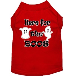 Here for The Boos Screen Print Dog Shirt Red Xs 8