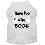 Here for The Boos Screen Print Dog Shirt White XXXL 20