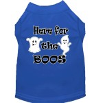 Here for The Boos Screen Print Dog Shirt Blue Med 12