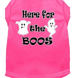 Here for The Boos Screen Print Dog Shirt Light Pink 14