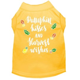 Pumpkin Kisses Screen Print Dog Shirt Yellow 14