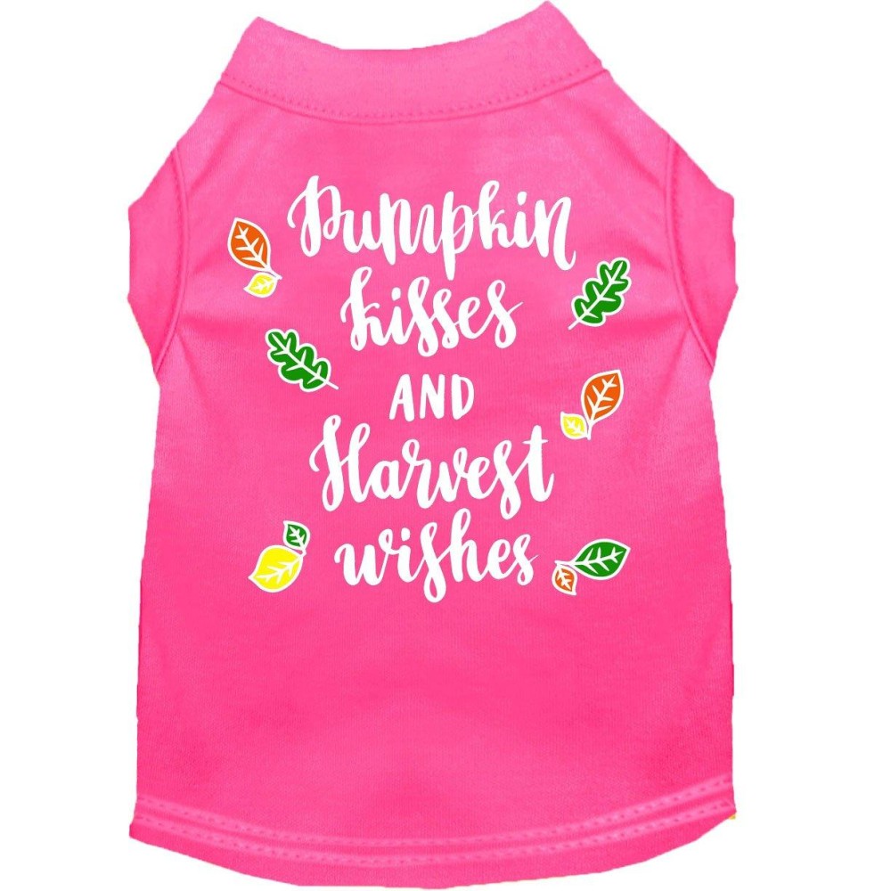 Pumpkin Kisses Screen Print Dog Shirt Bright Pink Sm 10