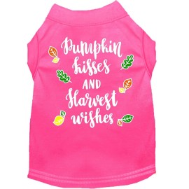 Pumpkin Kisses Screen Print Dog Shirt Bright Pink Sm 10