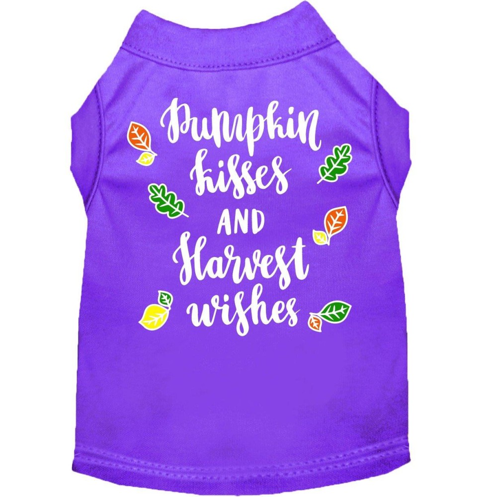 Pumpkin Kisses Screen Print Dog Shirt Purple Sm 10