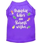 Pumpkin Kisses Screen Print Dog Shirt Purple Sm 10