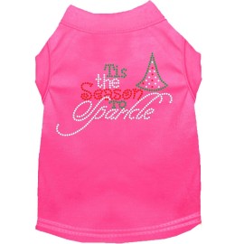 Tis The Season to Sparkle Rhinestone Dog Shirt Bright Pink XXL 18