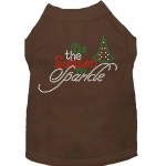 Tis The Season to Sparkle Rhinestone Dog Shirt Brown XL 16