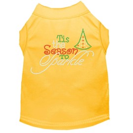 Tis The Season to Sparkle Rhinestone Dog Shirt Yellow XXL 18