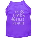 Yes I Want to Build A Snowman Rhinestone Dog Shirt Purple XXXL 20