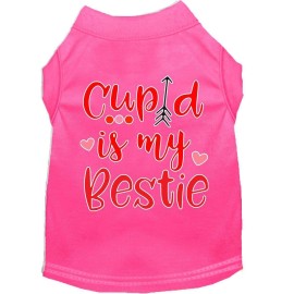 Mirage Pet Products Cupid is my Bestie Screen Print Dog Shirt Bright Pink Med (12)