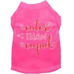 Cuter Than Cupid Screen Print Dog Shirt Bright Pink Sm (10)