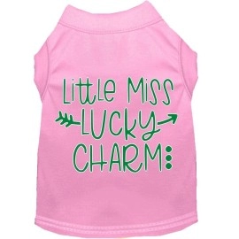 Mirage Pet Products Little Miss Lucky Charm Screen Print Dog Shirt Light Pink XXXL (20)