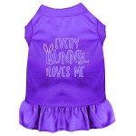 Mirage Pet Products Every Bunny Loves me Screen Print Dog Dress Purple Sm (10)