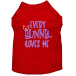 Mirage Pet Product Every Bunny Loves me Screen Print Dog Shirt Red XL (16)