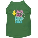 chicks Rule Screen Print Dog Shirt green (14)