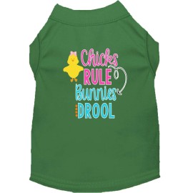 chicks Rule Screen Print Dog Shirt green (14)