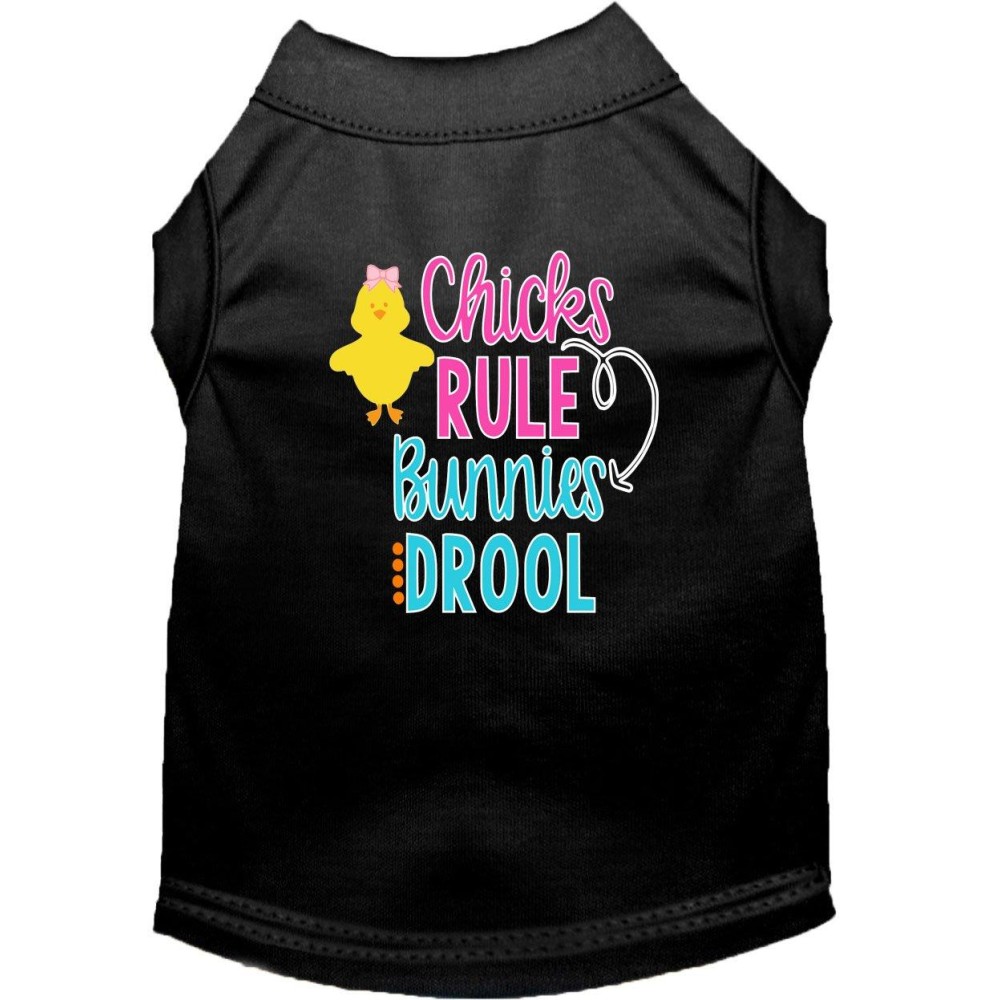 chicks Rule Screen Print Dog Shirt Black Sm (10)