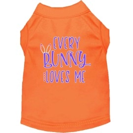 Mirage Pet Product Every Bunny Loves me Screen Print Dog Shirt Orange XXXL (20)