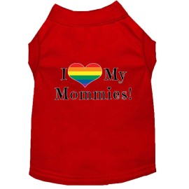 Mirage Pet Products I Heart My Mommies Screen Print Dog Shirt Red