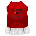 Mirage Pet Products Family Favorite Screen Print Dog Dress Red with White Med