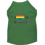 Mirage Pet Products I Heart My Mommies Screen Print Dog Shirt green Med