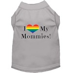 Mirage Pet Products I Heart My Mommies Screen Print Dog Shirt grey XS