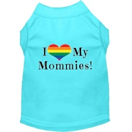 Mirage Pet Products I Heart My Mommies Screen Print Dog Shirt Aqua