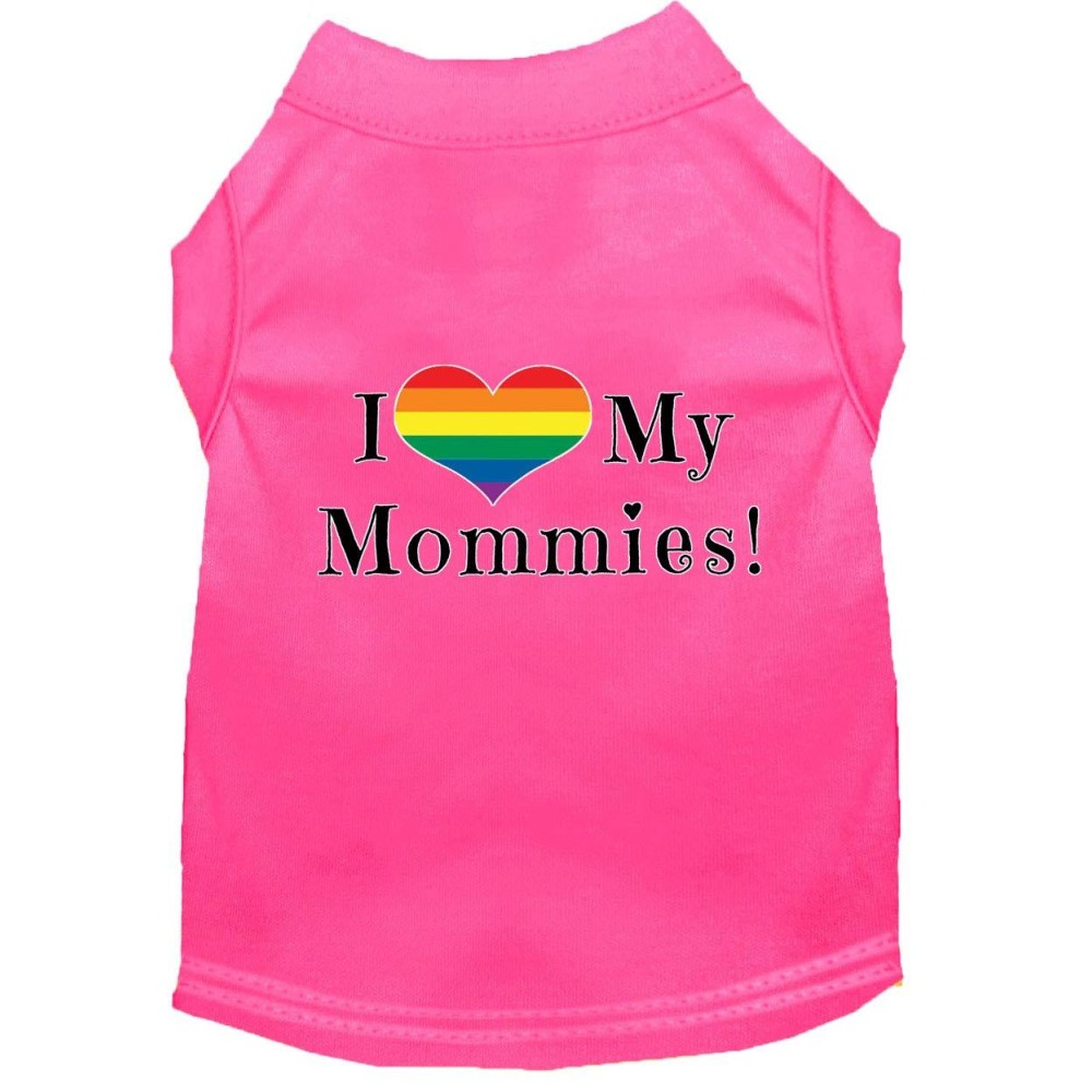 Mirage Pet Products I Heart My Mommies Screen Print Dog Shirt Bright Pink XS