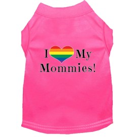 Mirage Pet Products I Heart My Mommies Screen Print Dog Shirt Bright Pink XS