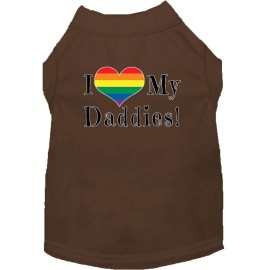 Mirage Pet Products I Heart My Daddies Screen Print Dog Shirt Brown