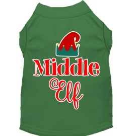 Middle Elf christmas Dog T-Shirt - green (Small)