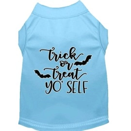 Mirage Pet Products Trick or Treat Yo Self Screen Print Dog Shirt Baby Blue XL