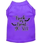 Mirage Pet Products Trick or Treat Yo Self Screen Print Dog Shirt Purple XXXL