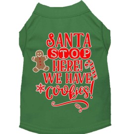 Mirage Pet Products Santa We Have cookies Screen Print Dog Shirt green XXXL