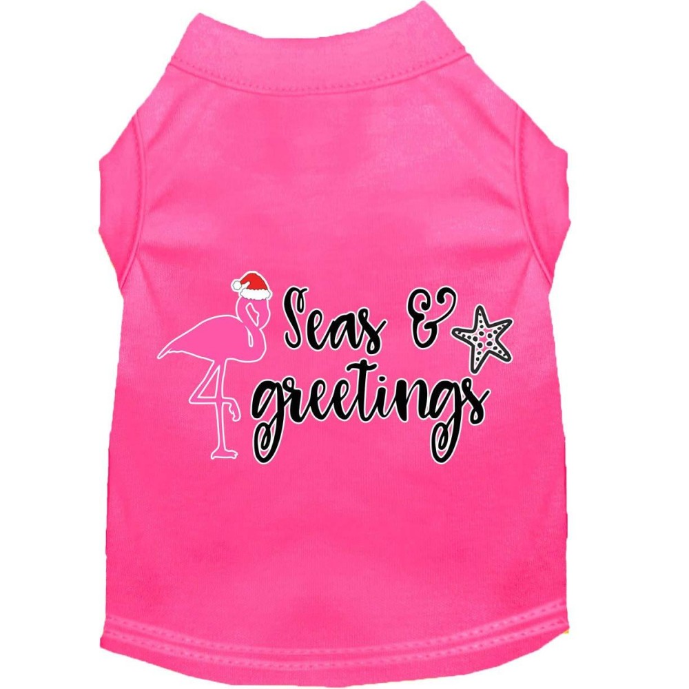 Mirage Pet Products Seas and greetings Screen Print Dog Shirt Bright Pink