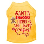 Mirage Pet Products Santa We Have cookies Screen Print Dog Shirt Yellow Med