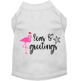 Mirage Pet Products Seas and greetings Screen Print Dog Shirt White Sm