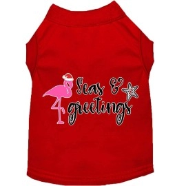 Mirage Pet Products Seas and greetings Screen Print Dog Shirt Red Sm